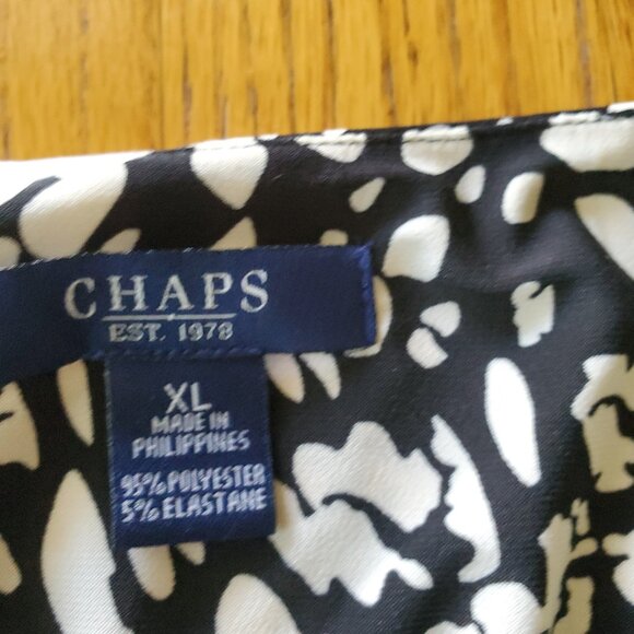 Chaps Black and White Abstract Artsy Midi XL - Picture 9 of 14